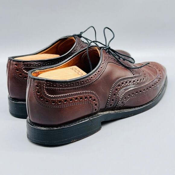 Allen Edmonds Shoes Mens 8 Brown Oxford Wingtip Cambridge Shell Cordovan Dress - Picture 6 of 12